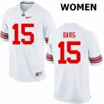 NCAA Ohio State Buckeyes Women's #15 Wayne Davis White Nike Football College Jersey QNW1145RP